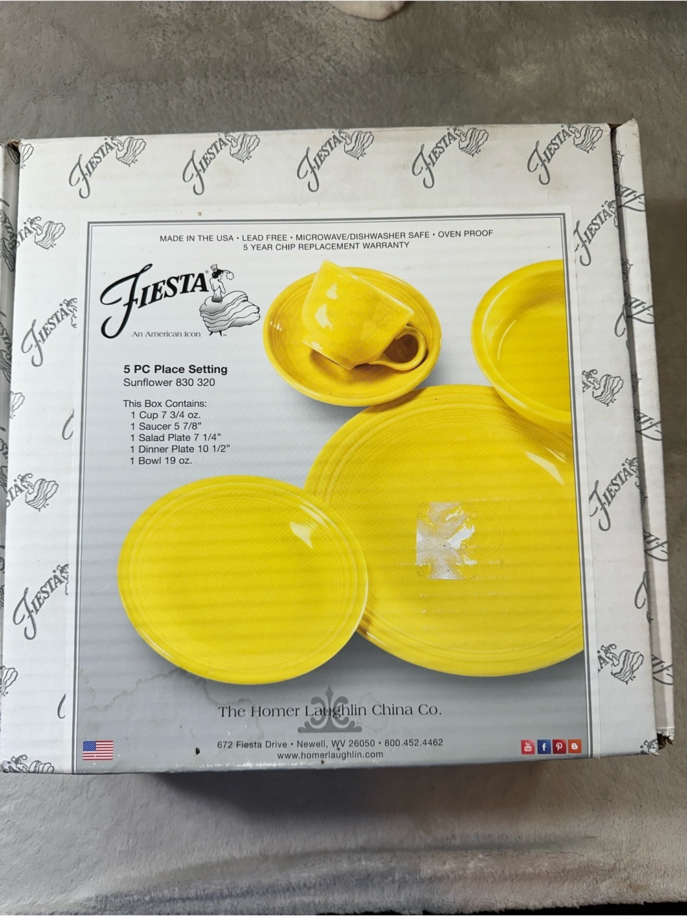 Fiesta Sunflower Yellow 5-Piece Dinnerware Place Setting